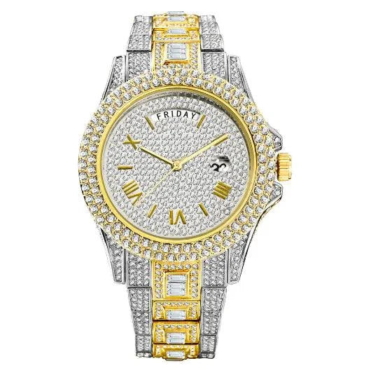 Mandotos Gentlemen's Gold Luxe Watch with a sleek gold-tone band and elegant round dial, showcasing sophisticated men's wristwear.