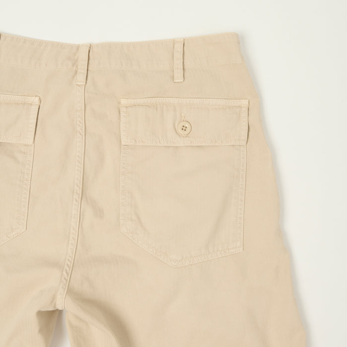 Hartford Herringbone Fatigue Shorts - Stone