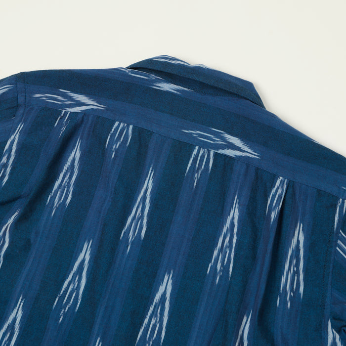 Hartford 'Ikat' Cotton Woven Palmito Shirt - Indigo