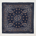 Hartford Paisley Wool Bandana Scarf - Navy Blue