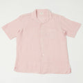 Hartford 'Palm' Camp Collar Linen Shirt - Faded Pink
