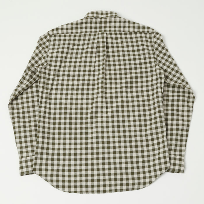 Hartford 'Pitt' Check Flannel Shirt - Military Green