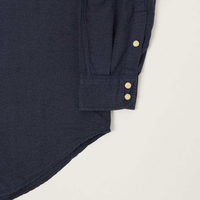 Heimat Raglan Sleeve Cotton Hemp Western Shirt - Ink
