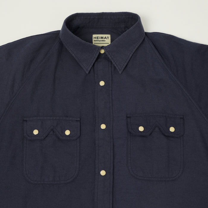 Heimat Raglan Sleeve Cotton Hemp Western Shirt - Ink