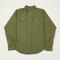 Heimat Raglan Sleeve Cotton Hemp Work Shirt - Military Green