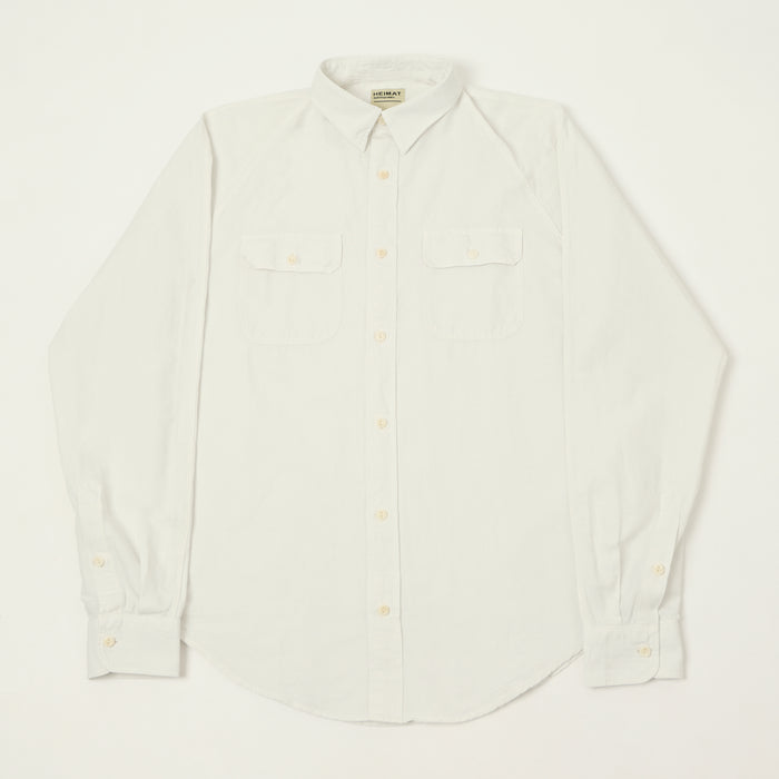 Heimat Raglan Sleeve Cotton Hemp Work Shirt - White