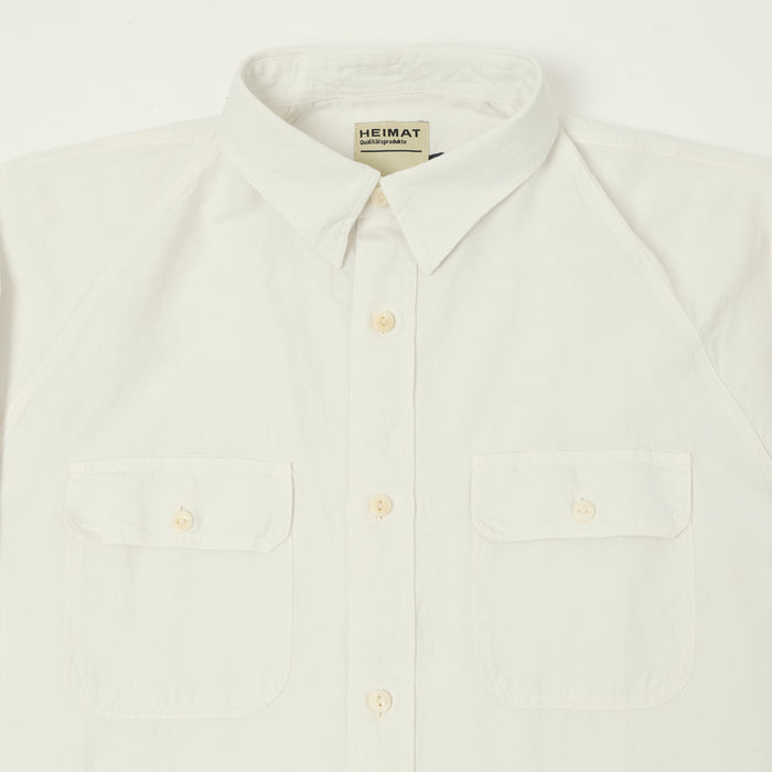 Heimat Raglan Sleeve Cotton Hemp Work Shirt - White