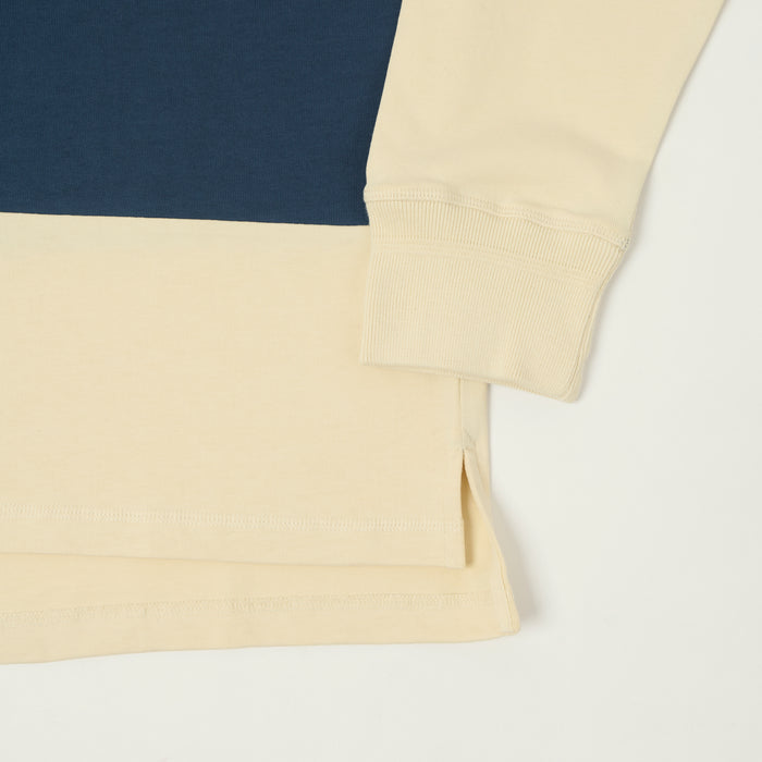 Heimat Raglan Sleeve Rugby Shirt - Trail Blue/Ink/Seashell