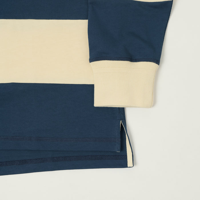Heimat Raglan Sleeve Rugby Shirt - Trail Blue/Seashell