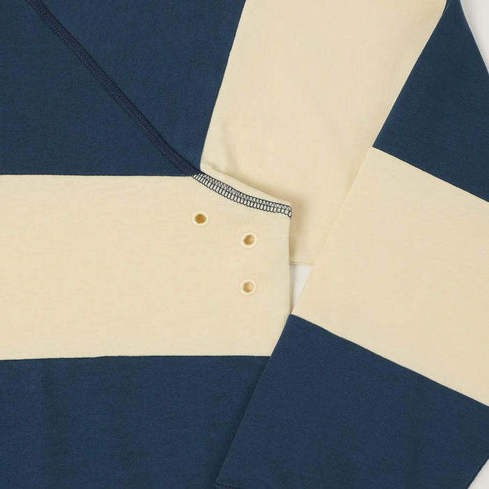Heimat Raglan Sleeve Rugby Shirt - Trail Blue/Seashell
