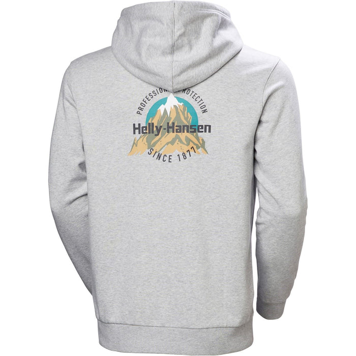 Helly Hansen Sport Core Graphic Hoodie Cotton Men's Grey Hooded Sweatshirt