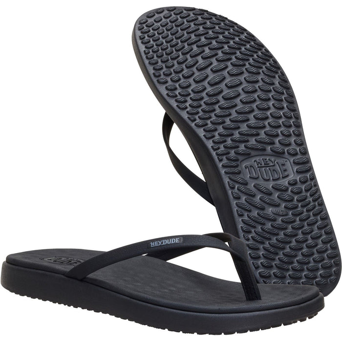 HEYDUDE Maui Breeze Polyurethane Women's Black/Black Flip Flops