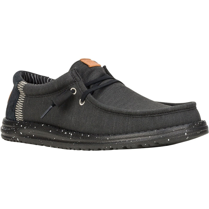 HEYDUDE Wally Elevated Basics Canvas Men's Black Shoes