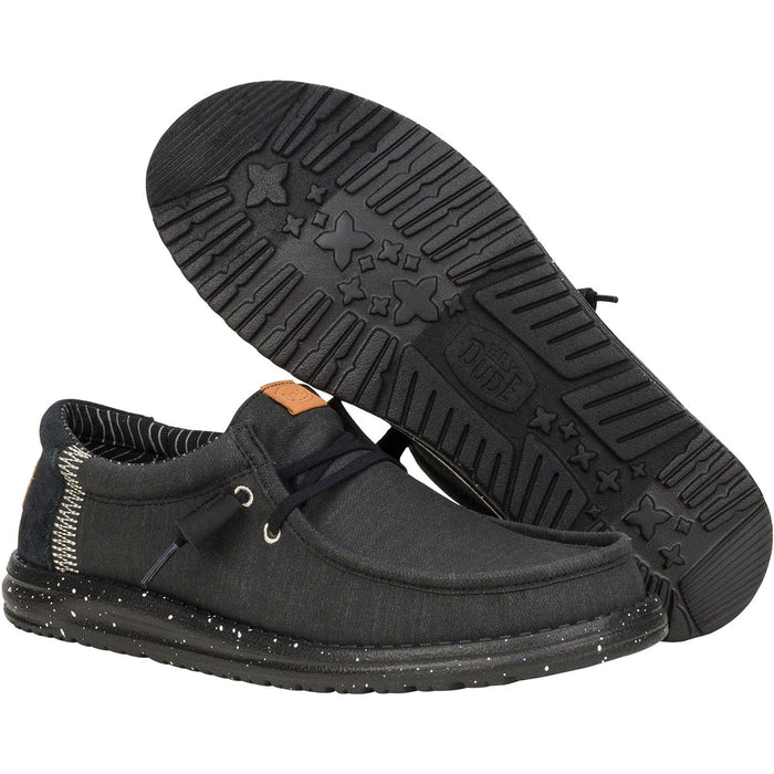 HEYDUDE Wally Elevated Basics Canvas Men's Black Shoes