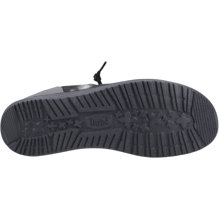 HEYDUDE Wally Funk Overdye Cotton Men's Black/Granite Grey Moccasins Shoes