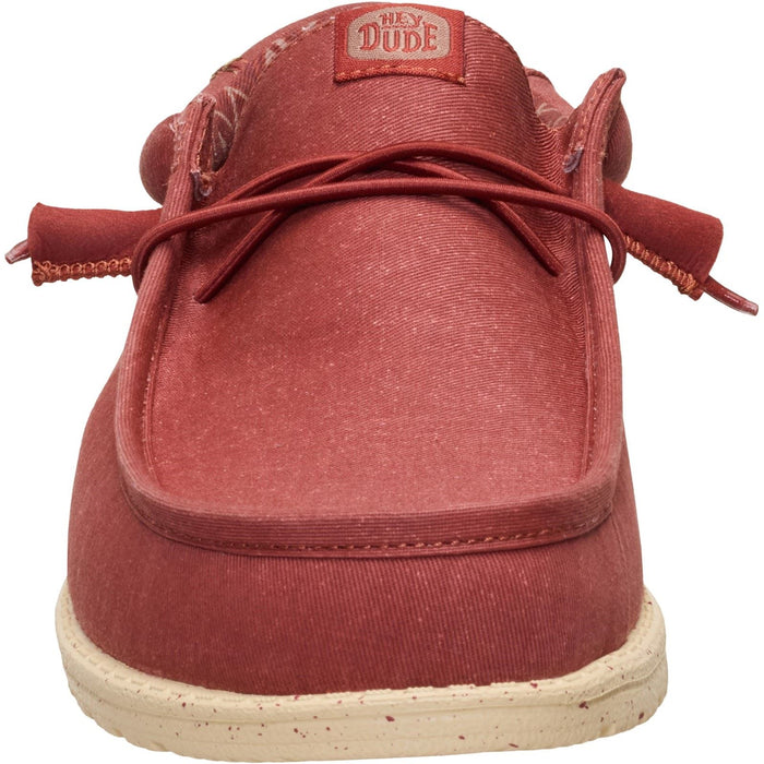 HEYDUDE Wally Stretch Canvas Textile Men's Burnt Red/Boulder Tan Loafers