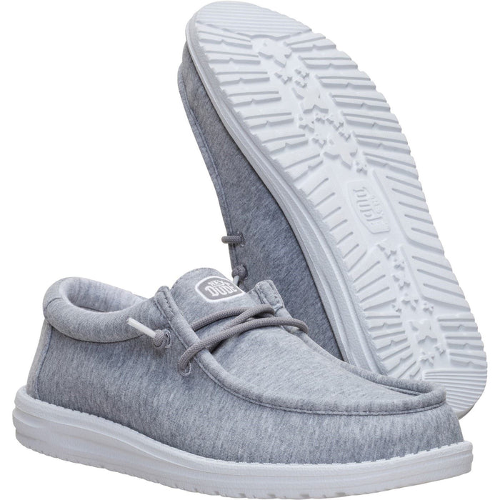 HEYDUDE Wally Stretch Jersey Textile Men's Grey Loafers
