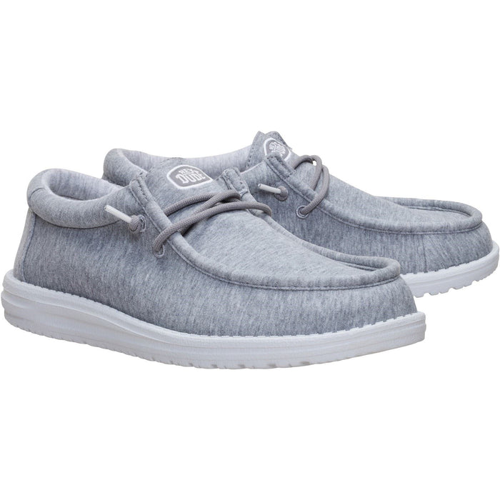 HEYDUDE Wally Stretch Jersey Textile Men's Grey Loafers