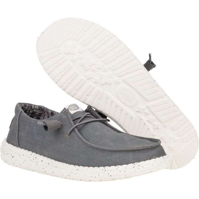 HEYDUDE Wendy Canvas 100% Cotton Women's Dark Grey Shoes