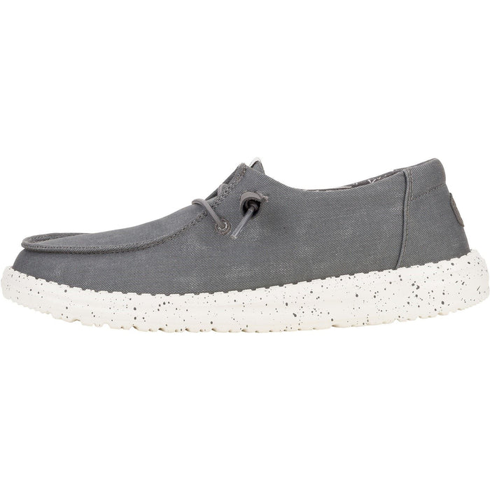 HEYDUDE Wendy Canvas 100% Cotton Women's Dark Grey Shoes