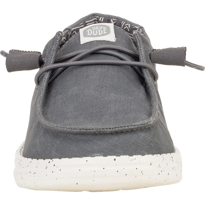 HEYDUDE Wendy Canvas 100% Cotton Women's Dark Grey Shoes