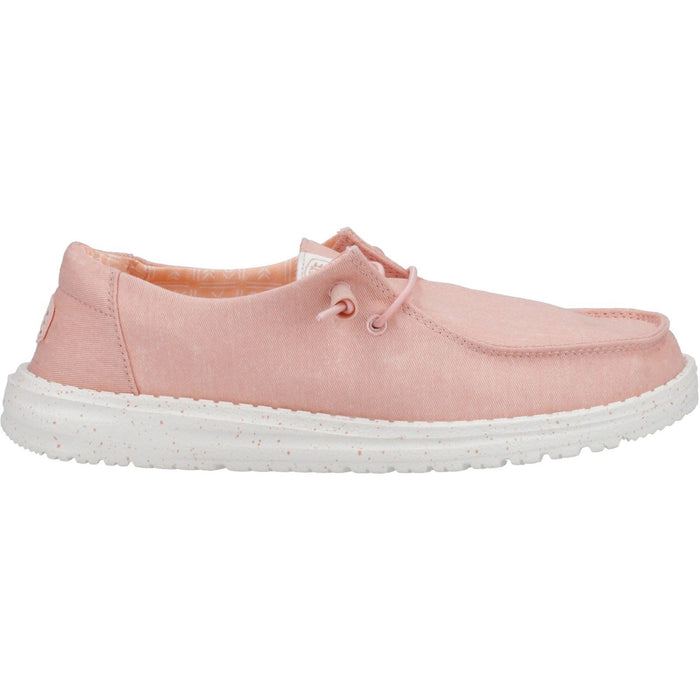HEYDUDE Wendy Canvas 100% Cotton Women's Pink Shoes