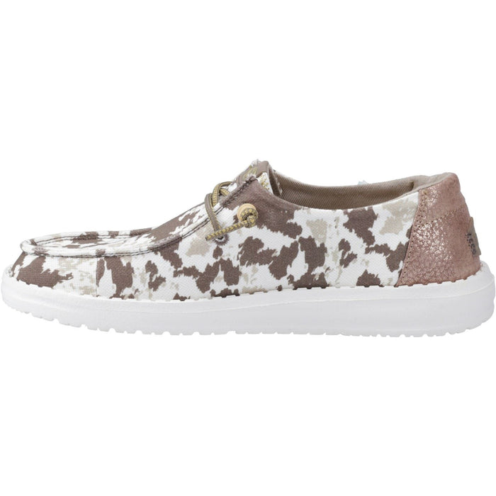 HEYDUDE Wendy Disco Cow Cotton Women's Tan Shoes