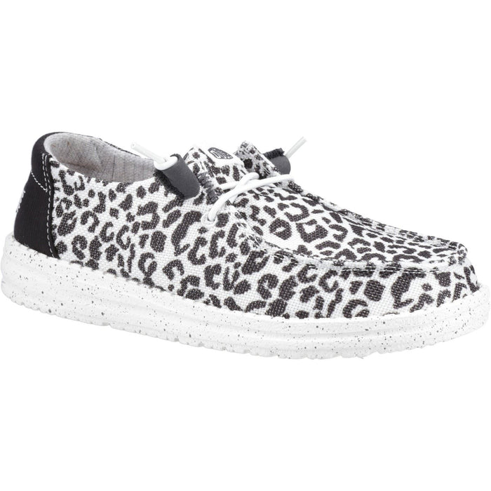 HEYDUDE Wendy Leopard Cotton Blend Women's Black/Grey Shoes