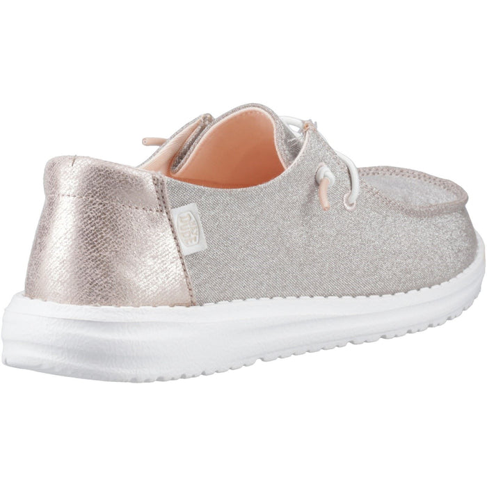 HEYDUDE Wendy Metallic Sparkle Synthetic Women's Grey Shoes