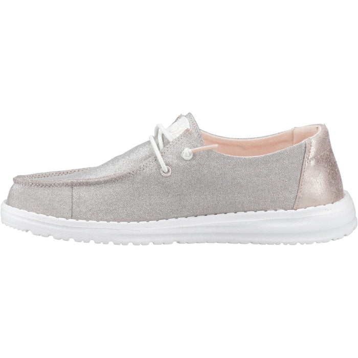 HEYDUDE Wendy Metallic Sparkle Synthetic Women's Grey Shoes