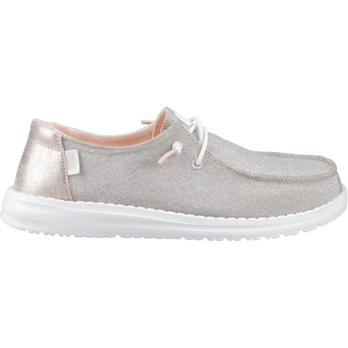 HEYDUDE Wendy Metallic Sparkle Synthetic Women's Grey Shoes