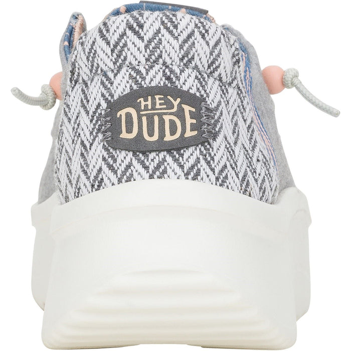 HEYDUDE Wendy Peak Chambray Woven Synthetic Women's Grey Shoes