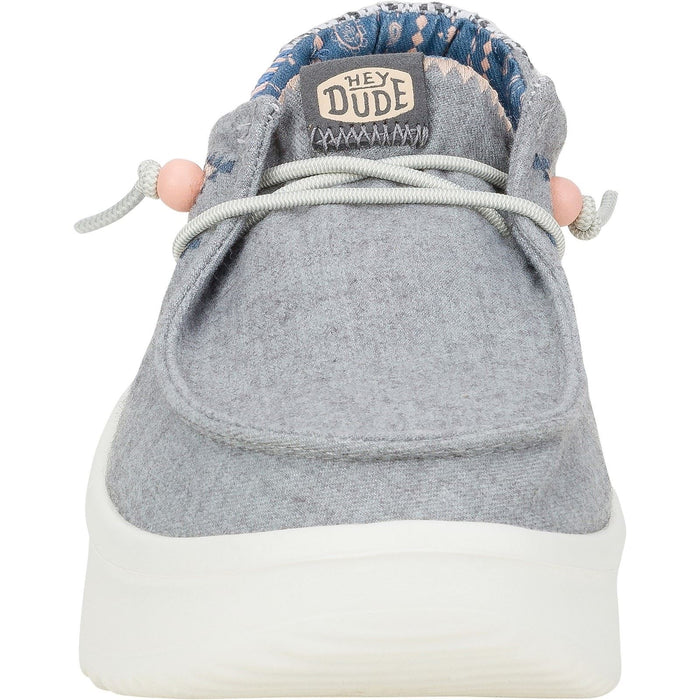 HEYDUDE Wendy Peak Chambray Woven Synthetic Women's Grey Shoes