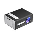 MANDOTOS Home Office T300 Mini Projector displaying HD 1080P image on a wall, compact design for portable projection.