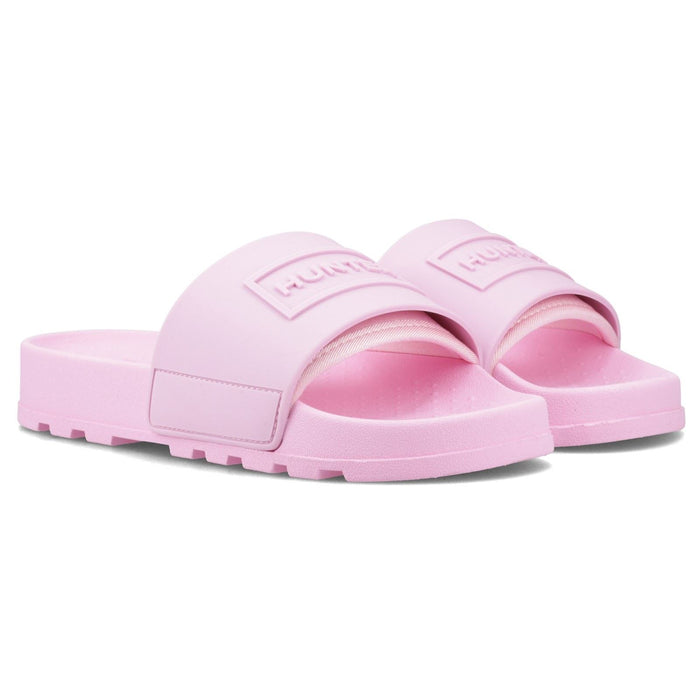 Hunter Core Embossed Slider Synthetic Women's Prism Pink Slides