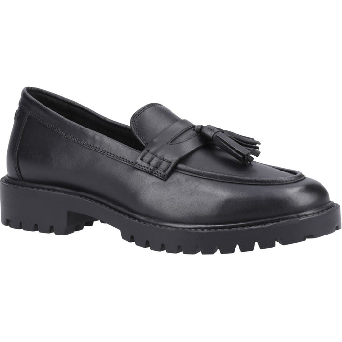 Hush Puppies Abigail Leather Youth Girl's Black Loafers