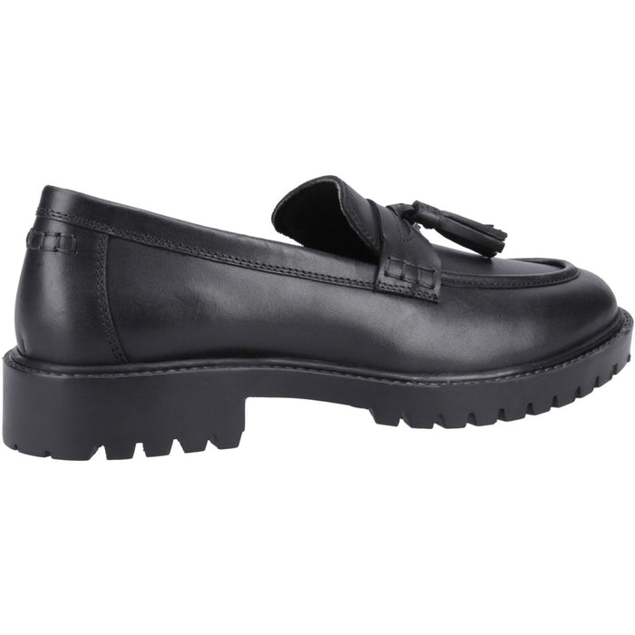Hush Puppies Abigail Leather Youth Girl's Black Loafers