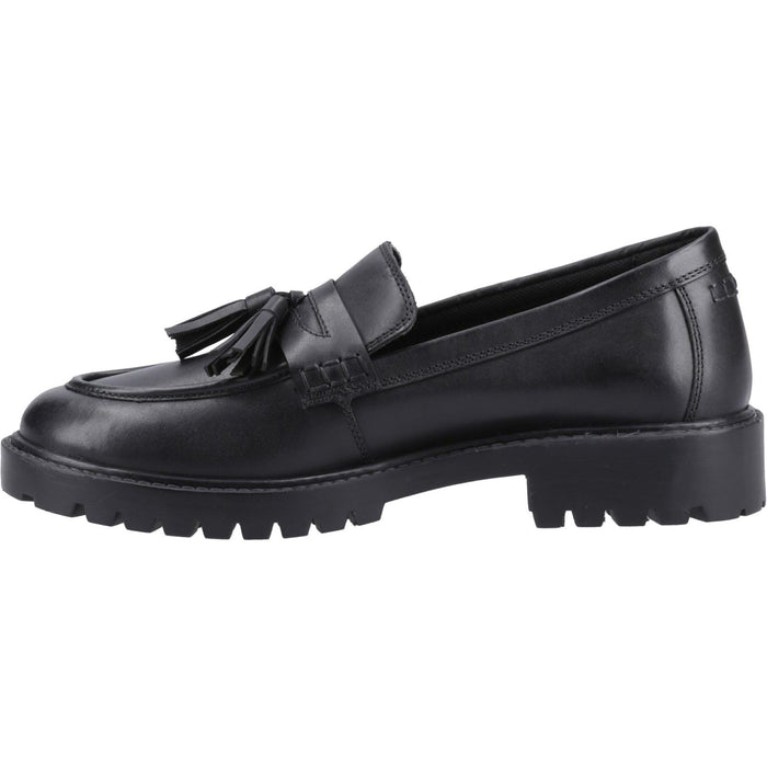Hush Puppies Abigail Leather Youth Girl's Black Loafers