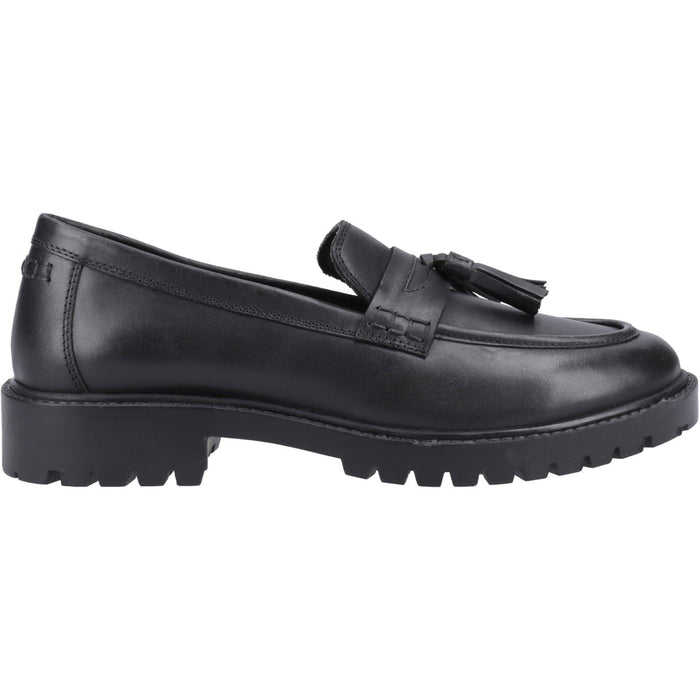 Hush Puppies Abigail Leather Youth Girl's Black Loafers