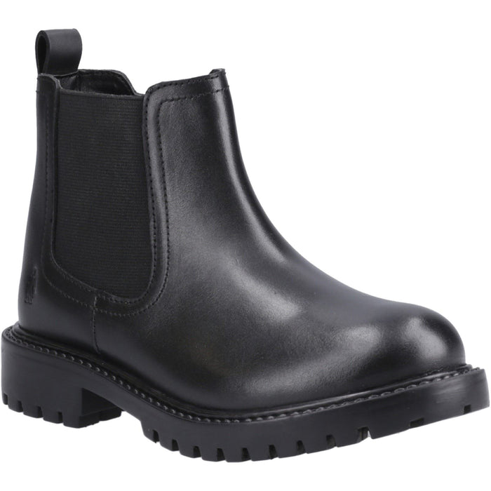 Hush Puppies Ariella Chelsea Leather Junior Black Boots