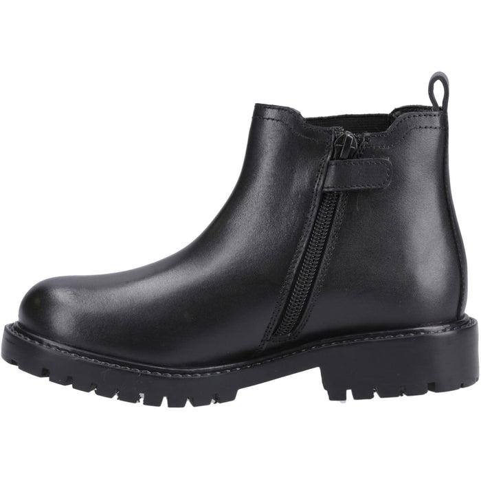 Hush Puppies Ariella Chelsea Leather Junior Black Boots