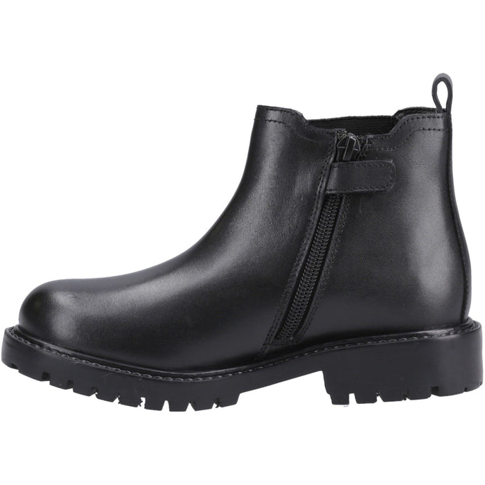 Hush Puppies Ariella Chelsea Leather Youth Girl's Black Boots