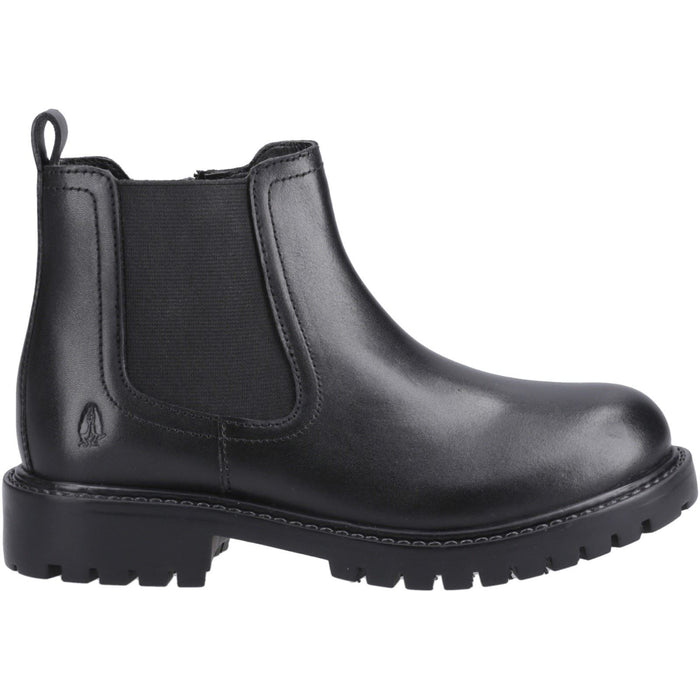 Hush Puppies Ariella Chelsea Leather Youth Girl's Black Boots