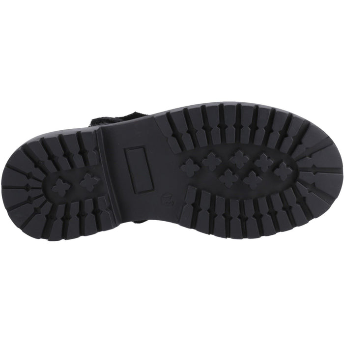 Hush Puppies Astrid Bow Leather Youth Girl's Black Shoes