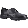 Hush Puppies Athena Leather Youth Black Brogues