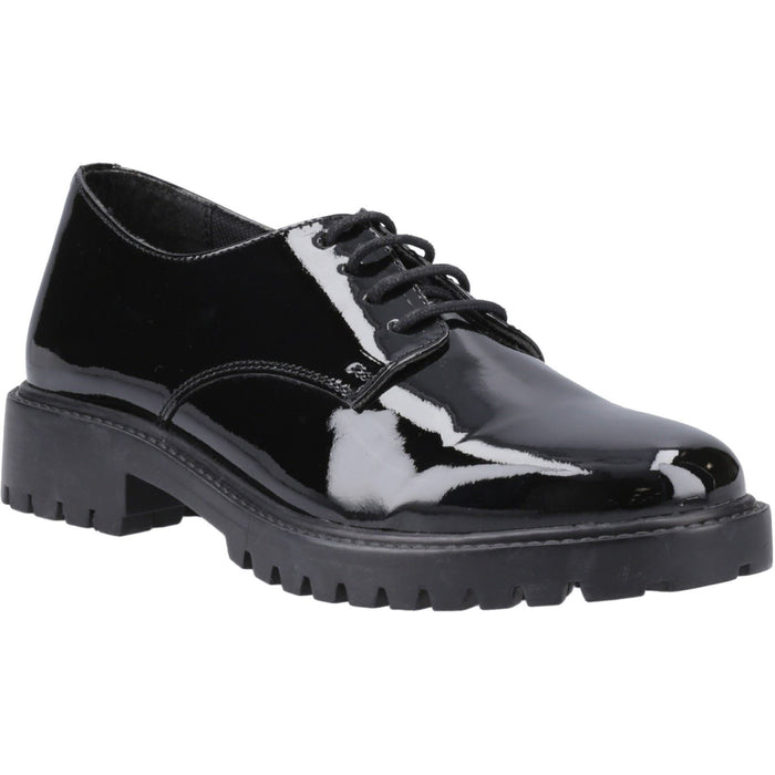 Hush Puppies Aubrey Leather Junior Girl's Black Derby Shoes