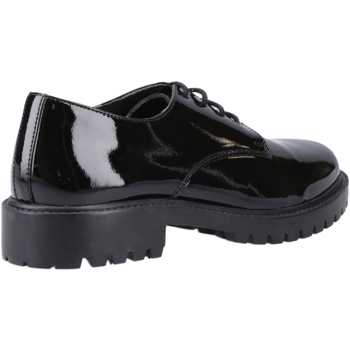 Hush Puppies Aubrey Leather Junior Girl's Black Derby Shoes