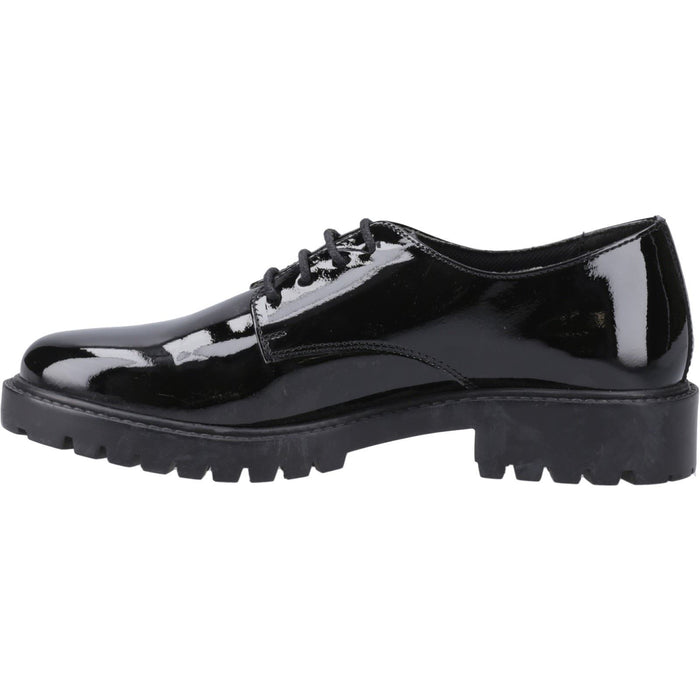 Hush Puppies Aubrey Leather Junior Girl's Black Derby Shoes