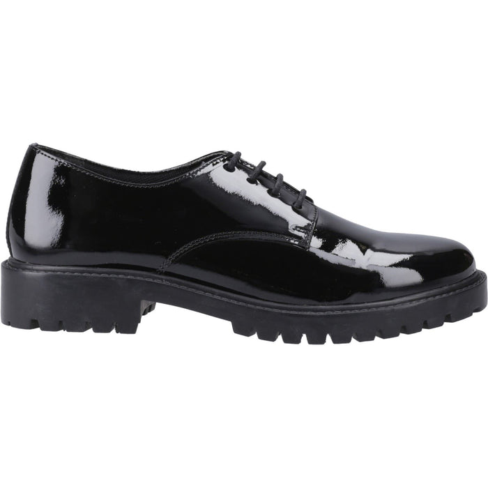 Hush Puppies Aubrey Leather Junior Girl's Black Derby Shoes