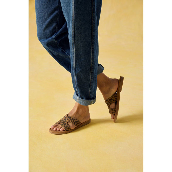 Hush Puppies Azalea Mule Leather Women's Leopard Sandals